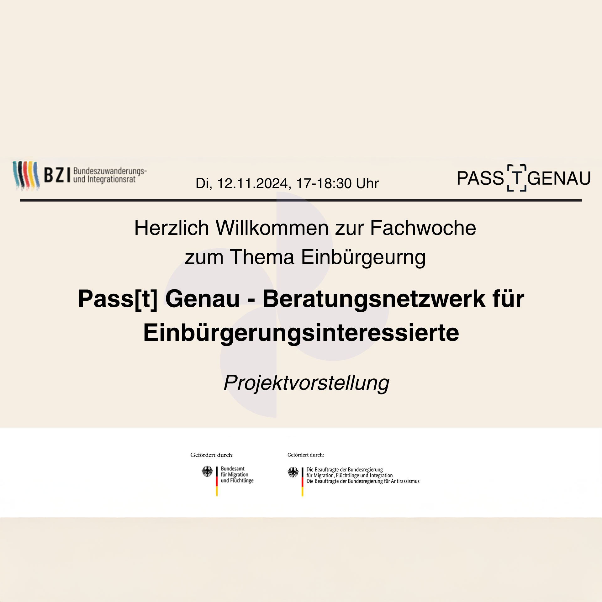 Rückblick - Fachwoche zum Thema Einbürgerung vom 12.11. bis 14.11.2024