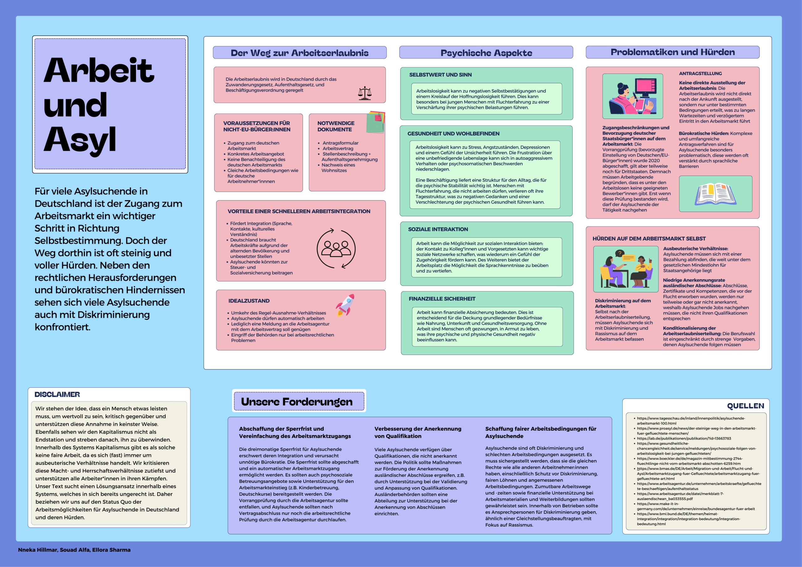 Ein Poster von Nneka, Souad und Ellora. Ein Poster von Nneka, Souad und Ellora.